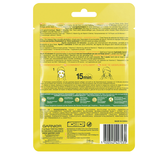 Vitamin C Intensive Moisturising & Glow Sheet Mask