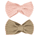 Knitted hairband with knot, brown and pink, duopack