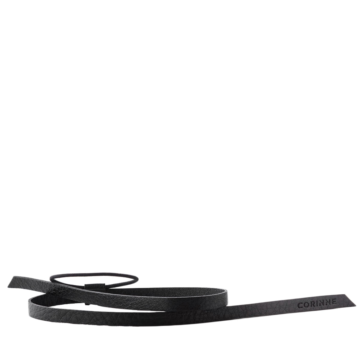 Leather Band Short Narrow Black