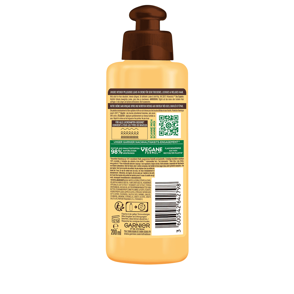 Crema Leave-In Nutriente con Olio di Avocado Puro & Burro di Karité