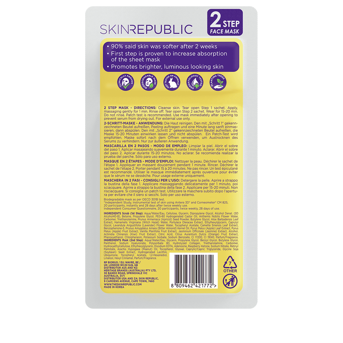 2 Step Hyaluronic Acid & Collagen Face Mask