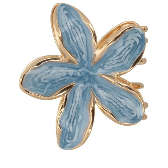 Set De Pinces Fleur Dorées Avec Finition Nacrée - Bleu Clair