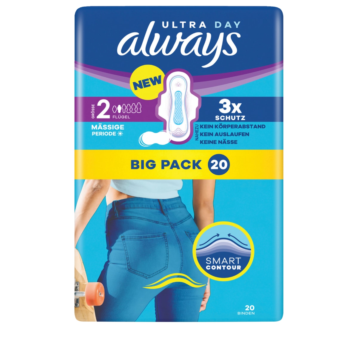 Binde Long mit Flügeln Big Pack - 20 Stk.