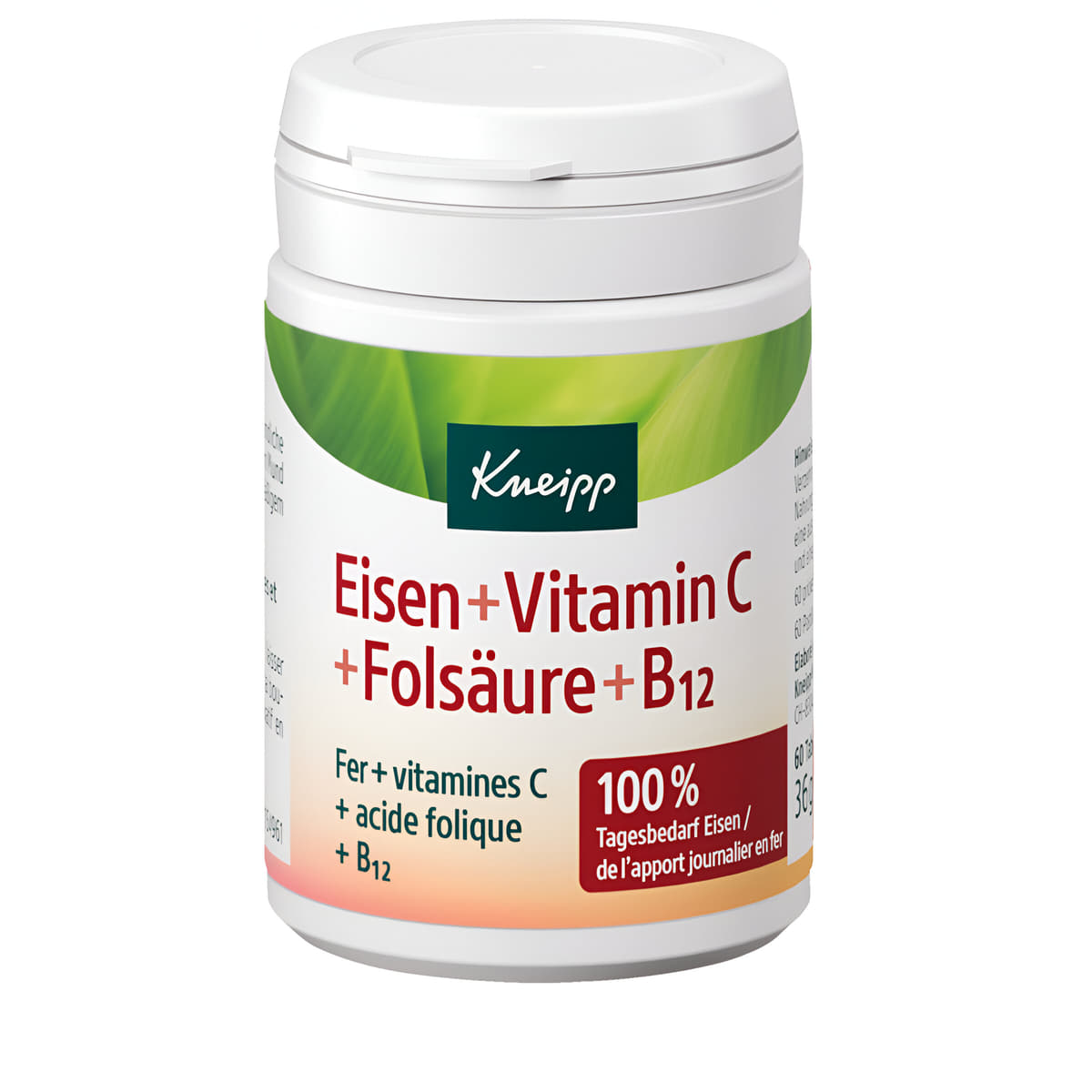 Eisen + Vitamin C + Folsäure + B12 – 60 Lutschtabletten