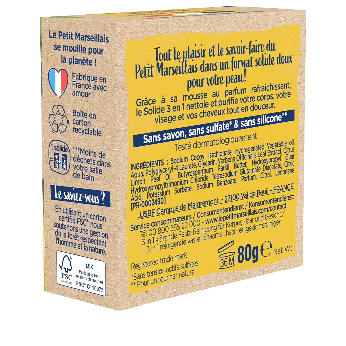 Cube de Douche 3 en 1 Erveine & Citron