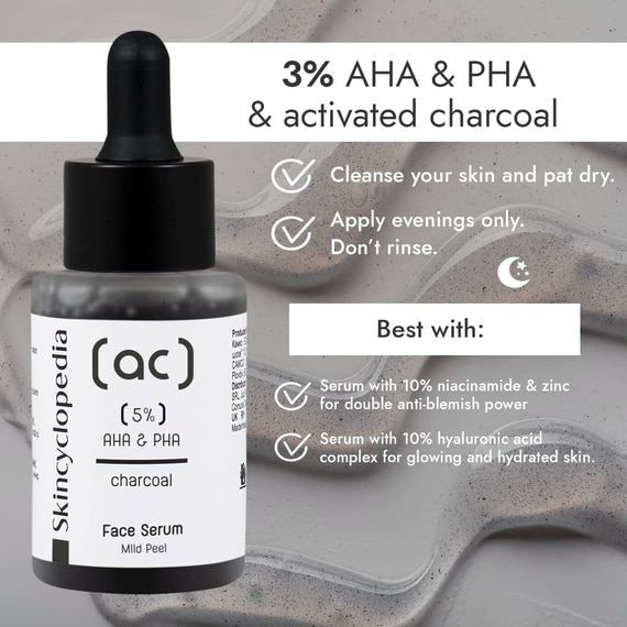 Face Serum Charcoal & 5% AHA + PHA Complex