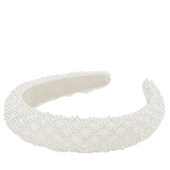 Perlenhaarreif, 3 cm, offwhite