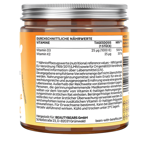 Hey Sunshine Sun Vitamins with D3, sugar-free - 60 Bears