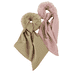 Fausse Fourrure Scrunchie avec Noeud en Satin - rose et beige