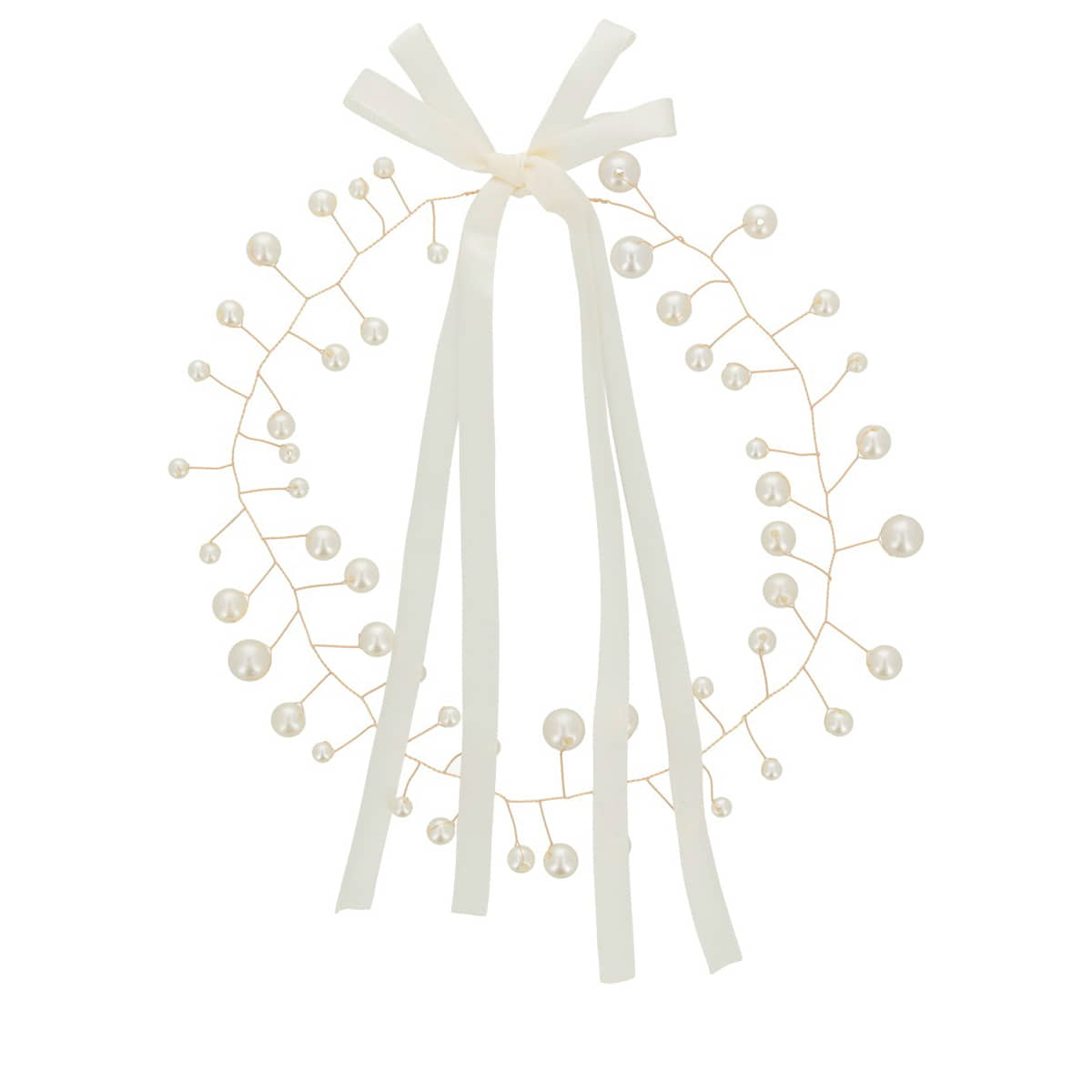 Bijou De Cheveux En Fil De Fer Avec Perles - Doré