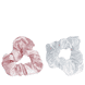Satin Scrunchies - Pink & White