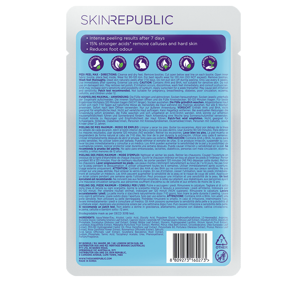 Masque Pieds Pedi Peel Max