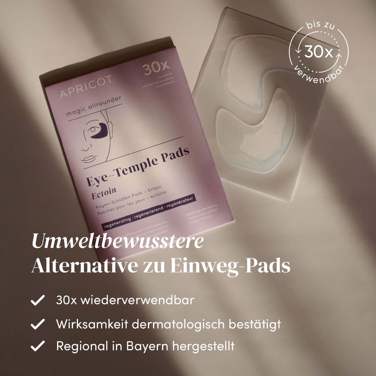 Wiederverwendbare Augen-Schläfen Pads mit Ectoin