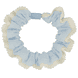Scrunchies mit Spitze - Crème & Hellblau