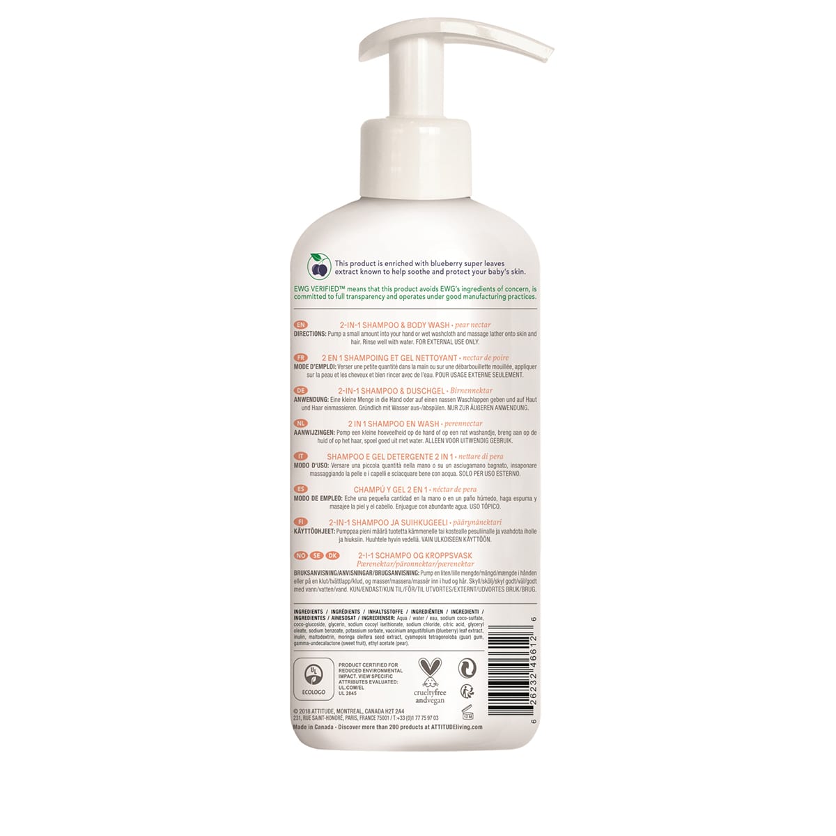 Shampooing & gel douche 2-en-1 nectar de poire