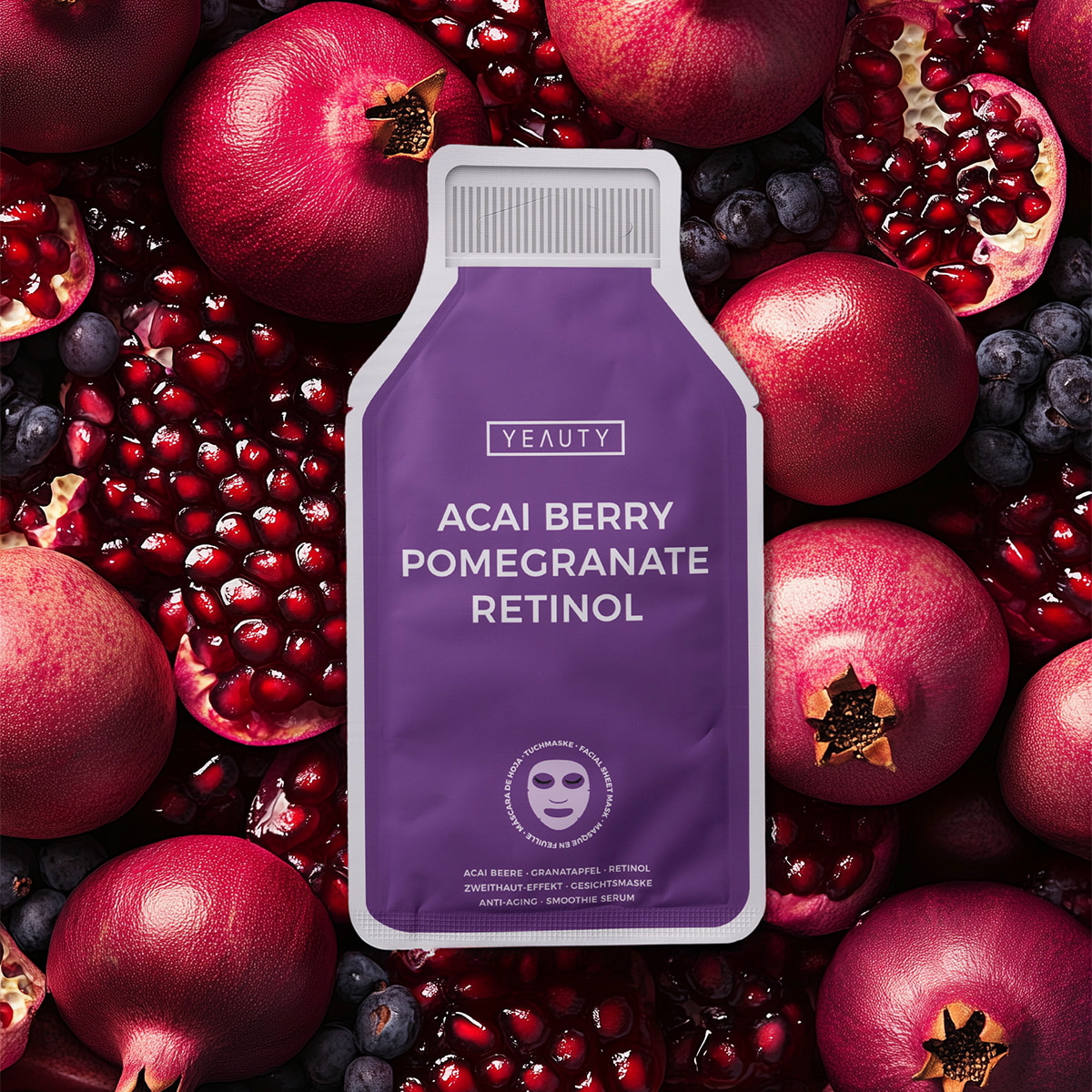 Sheet Mask Acai Berry, Pomegranate, Retinol
