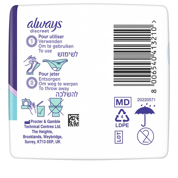 Incontinence Pads Small 0% Fragrances & Dyes - 20 Pcs.