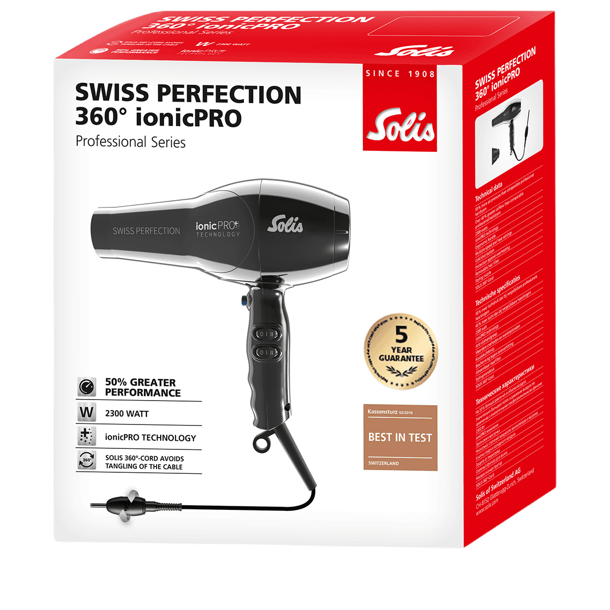 Swiss Perfection 360° ionicPro Nero Tipo 440 - Lunghezza Cavo 3 m