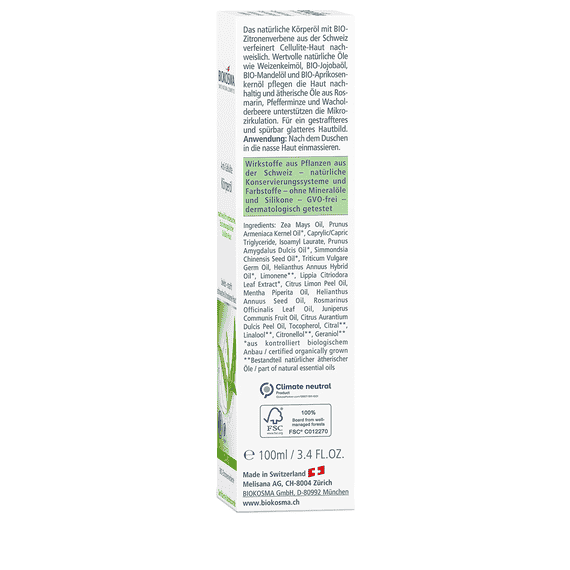 Anti-Cellulite Body Oil Organic Lemon Verbena