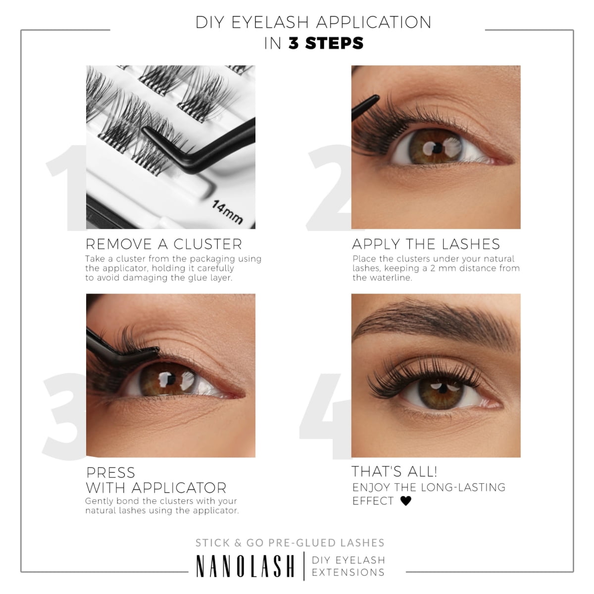 Diy Eyelash Extensions Stick & Go Pre-Glued Lashes Classy
