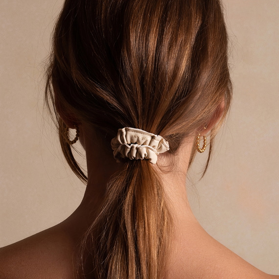 Vegan Scrunchie narrow Cream