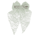 Hair Barrette With Lace Bow - Sage Green