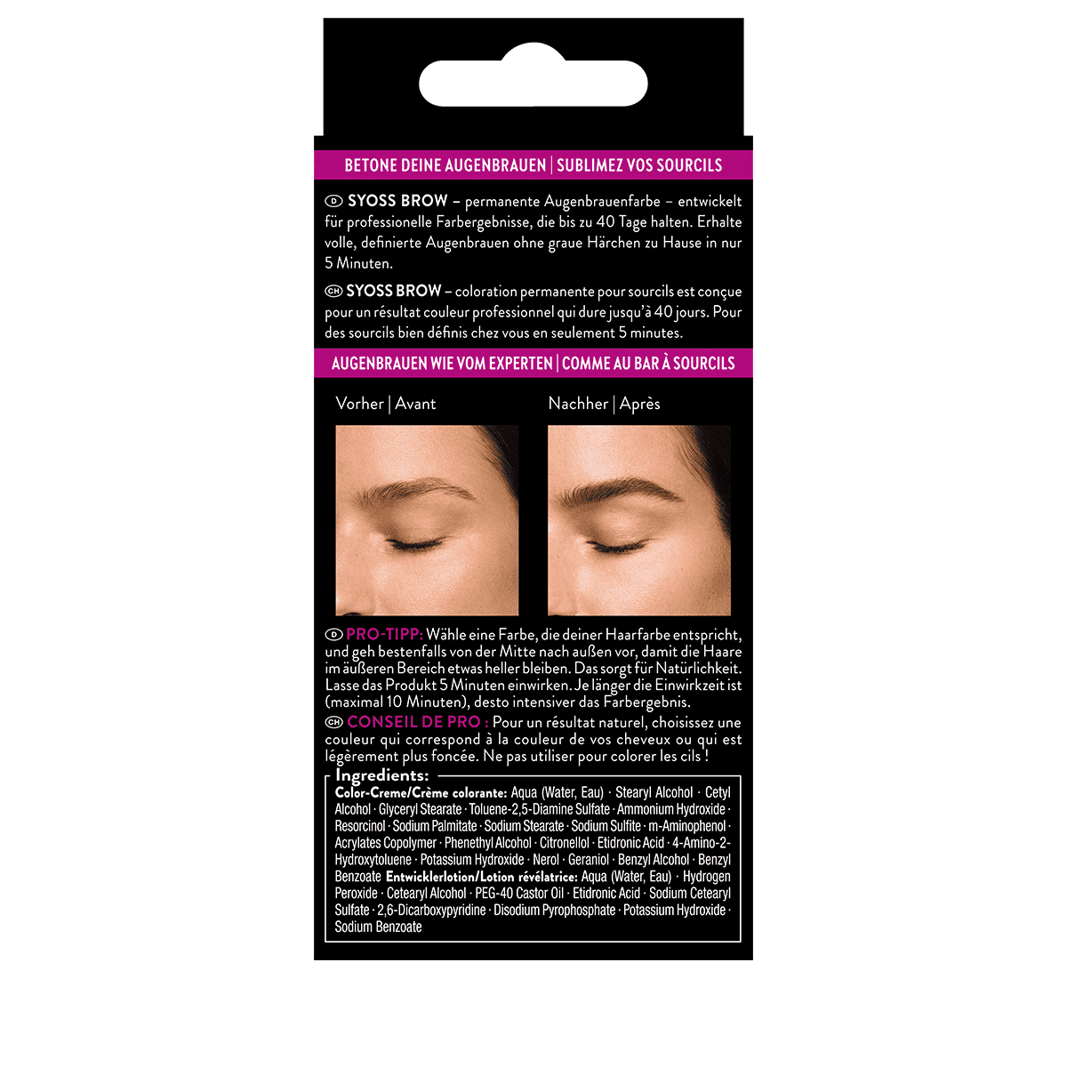 Teinture permanente pour sourcils