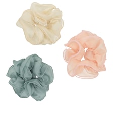 Scrunchie Set – Beige, Rose & Sage Green