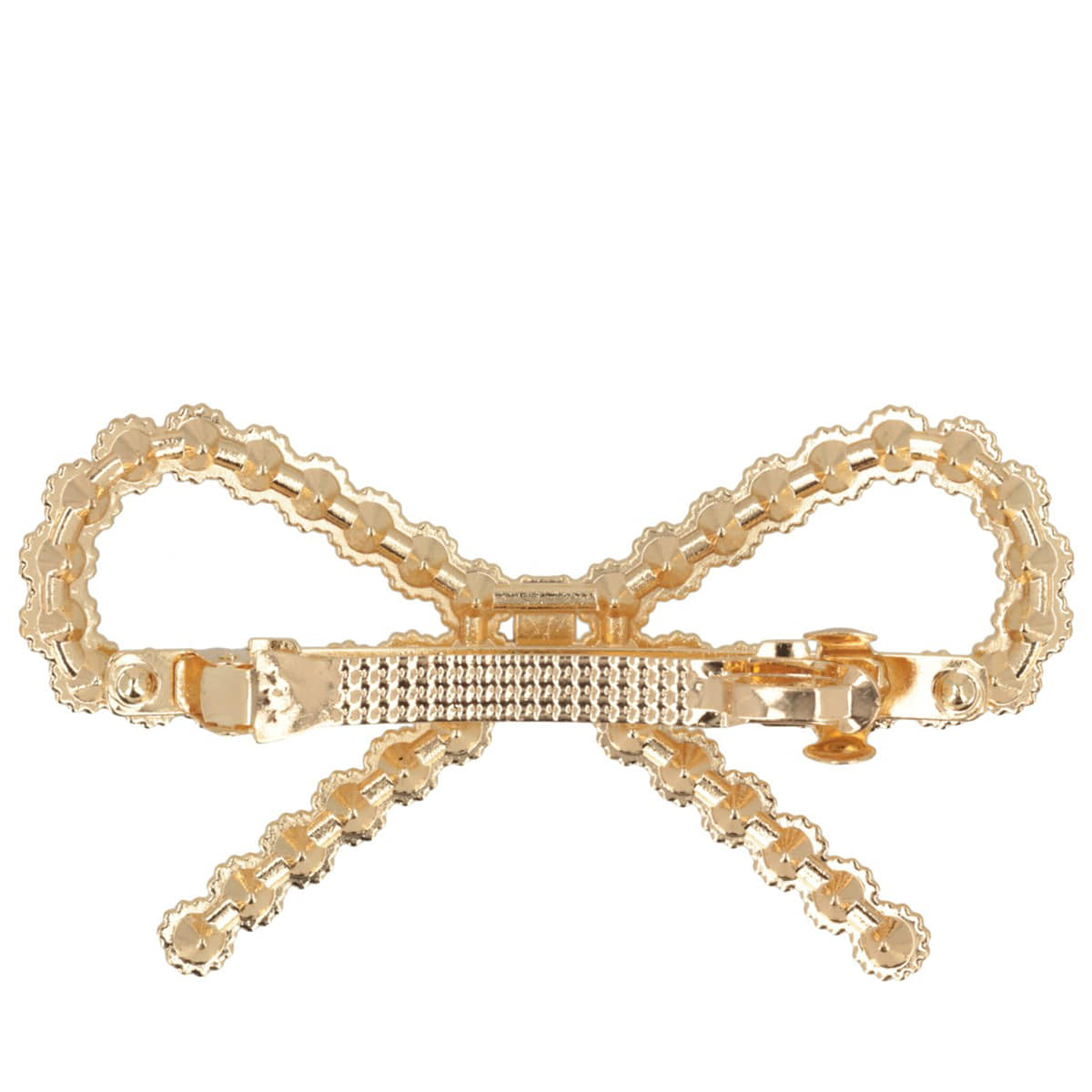 Barrette Fiocco Con Strass - Oro