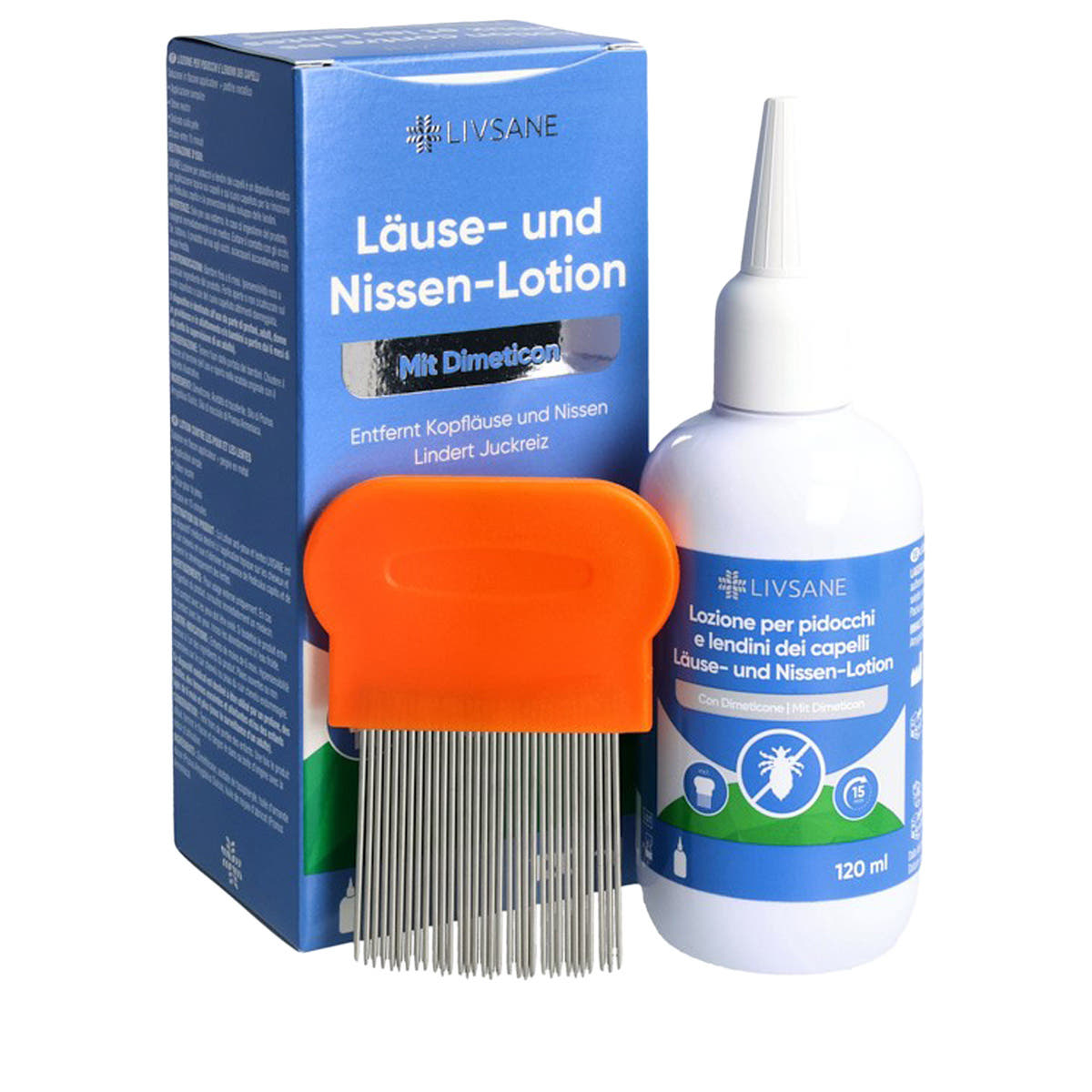 Lotion anti-poux et lentes Diméthicone avec peigne