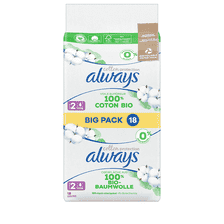 Serviettes Hygiéniques Long avec Ailettes Big Pack - 18 Pcs.