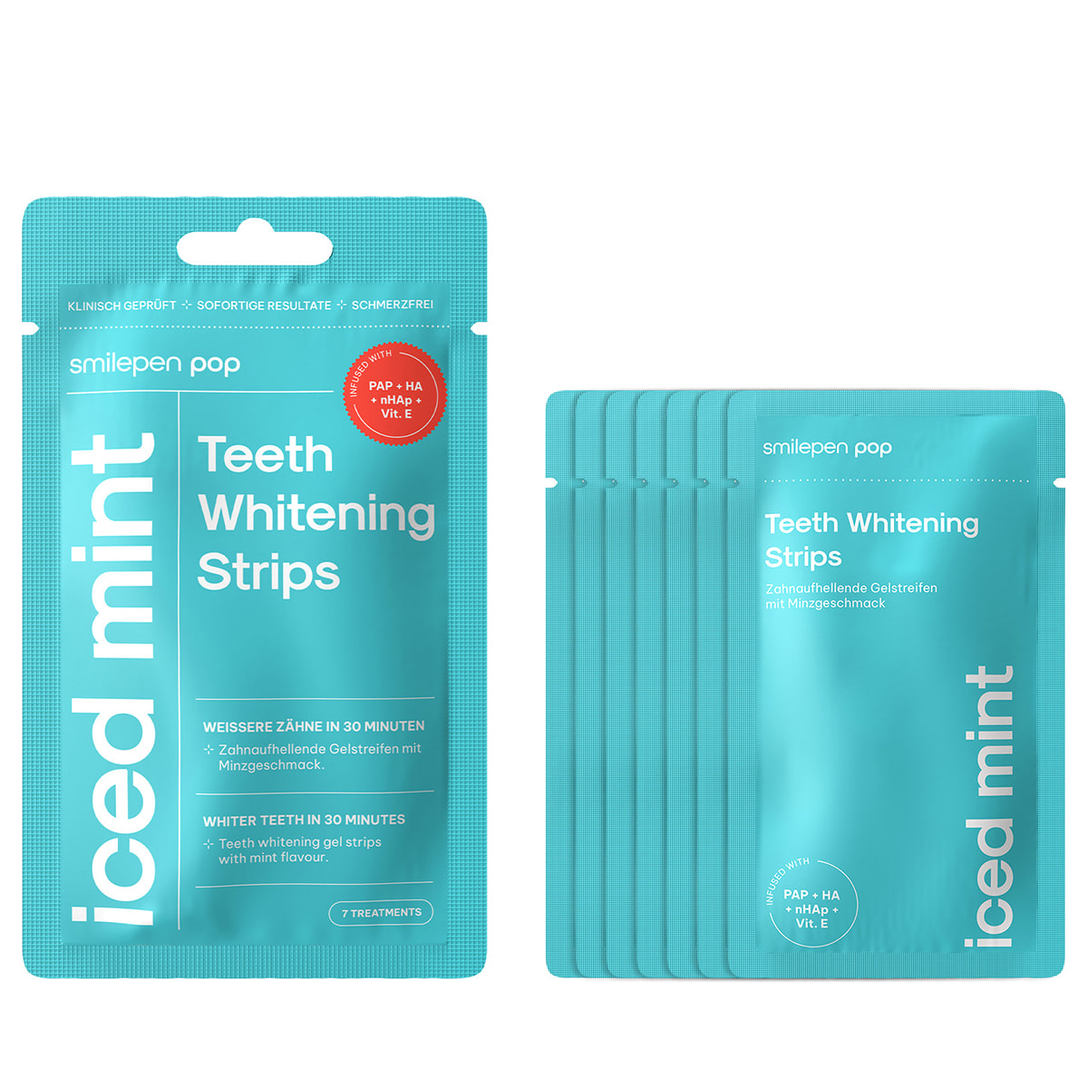 Pop Iced Mint Whitening Strips 7x2