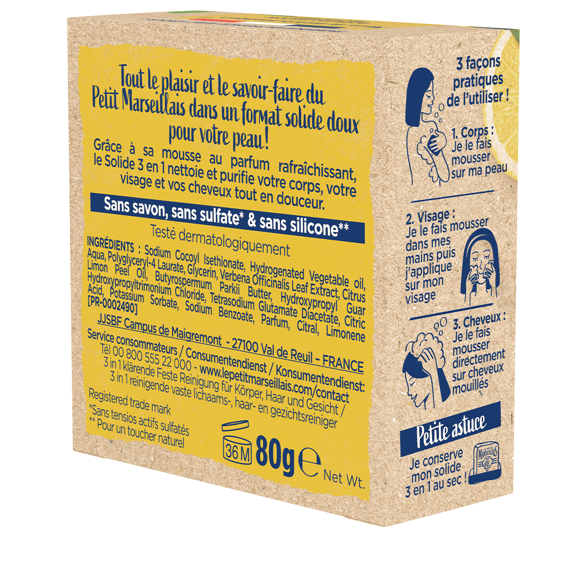 Cube de Douche 3 en 1 Erveine & Citron