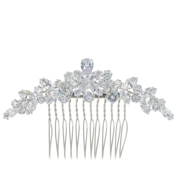 Fiori Con Strass Su Pettinino Per Capelli