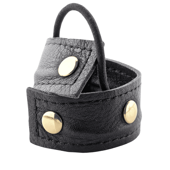 Leather Band Short Bendable Rivets Black / Gold Rivets