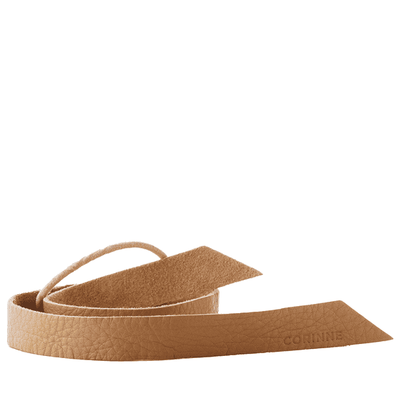 Leather Band Short One Layer Camel