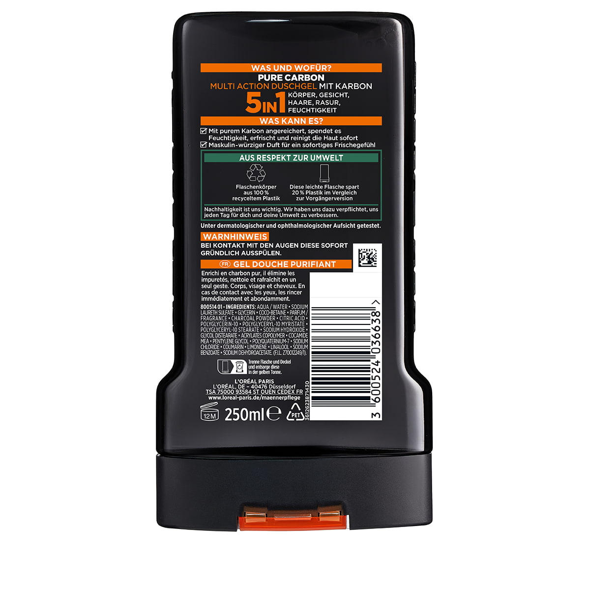 Pure Carbon 5in1 Gel douche multi-action