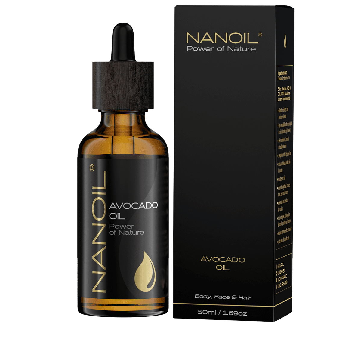 Huile d’avocat pour cheveux, corps, visage et ongles