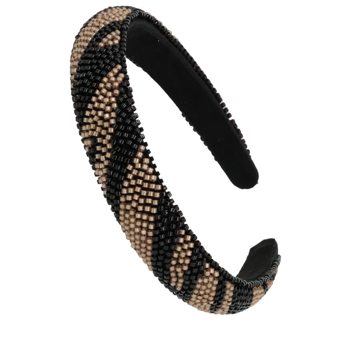 Serre‑Tête À Perles - Noir, Or