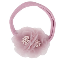 Baby Haarband super elastisches Band mit zweiBlumen, flieder