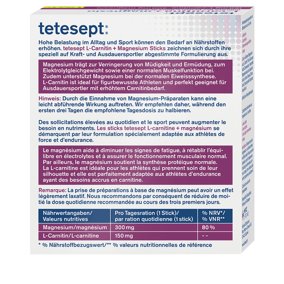 L-Carnitina + Magnesio – 20 Bastoncini