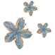 Set De Pinces Fleur Dorées Avec Finition Nacrée - Bleu Clair