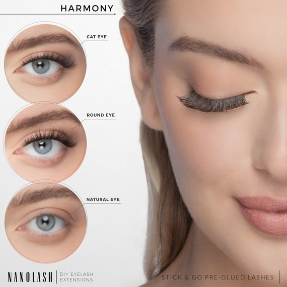 Diy Eyelash Extensions Stick & Go Pre-Glued Lashes Harmony
