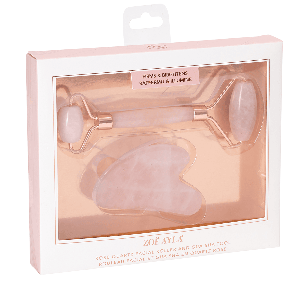 Gua Sha & Roller Set - Rose Quartz