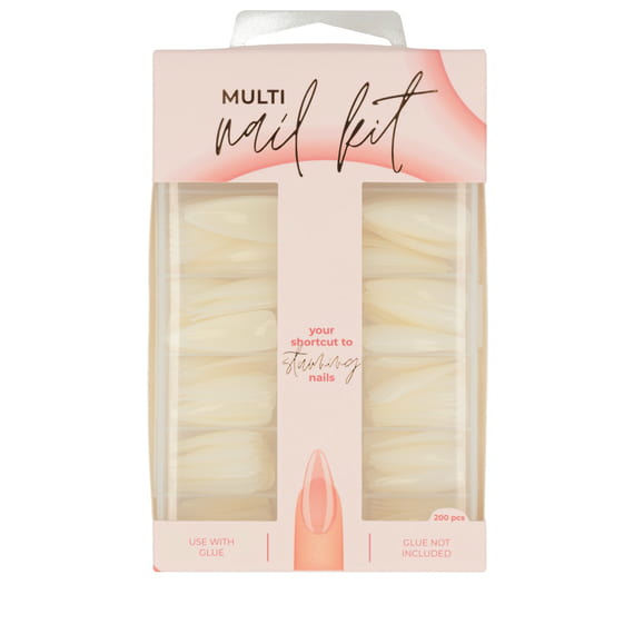 Nail Set Almond Shape Milky - 200 Pcs.