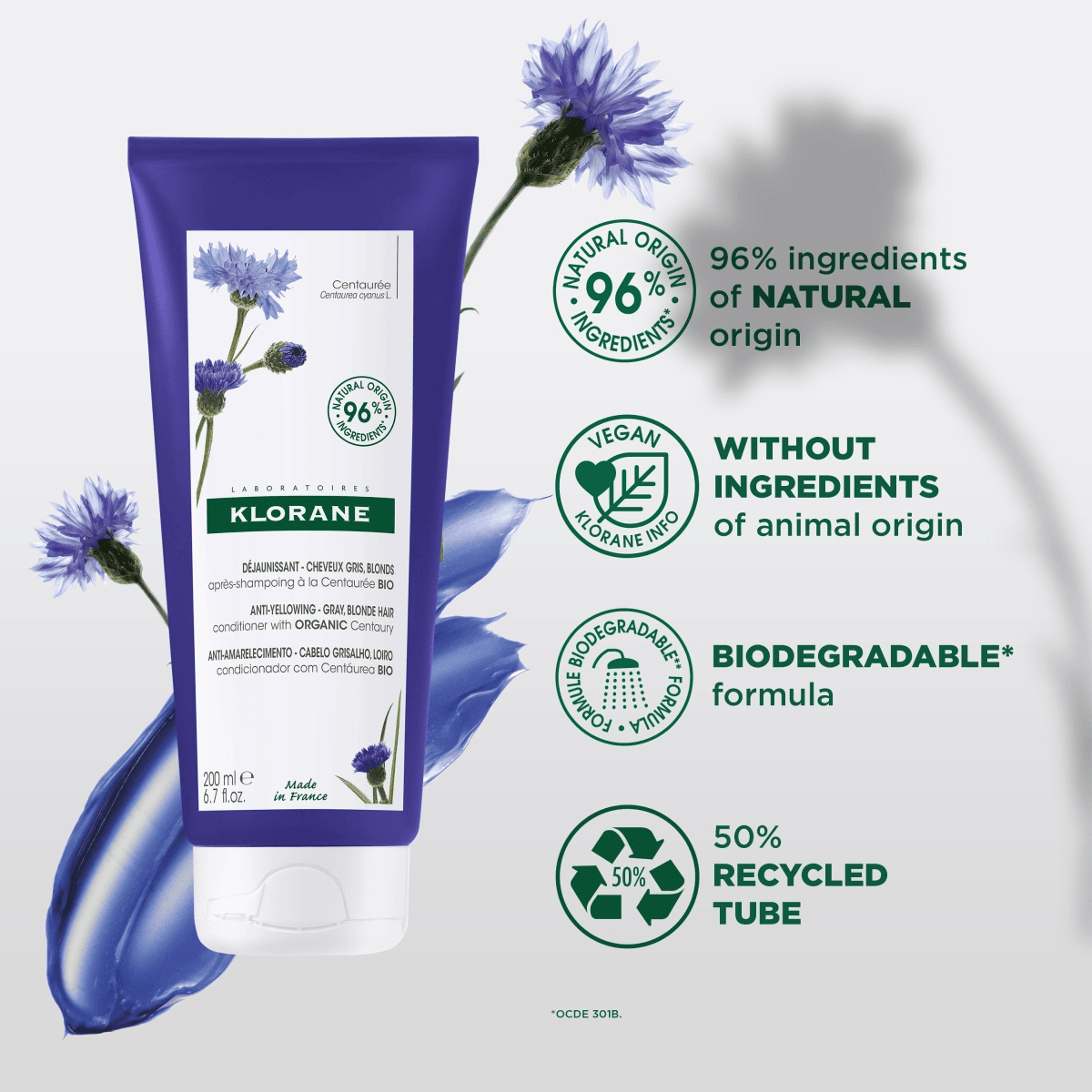 Anti-Yellowing Conditioner for White & Grey Hair with Organic Cornflower