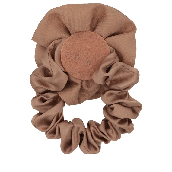 Scrunchie mit Rose - Braun