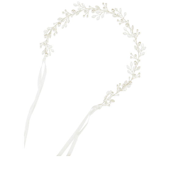 Fascia per capelli con delicate pietre di madreperla e perle, oro