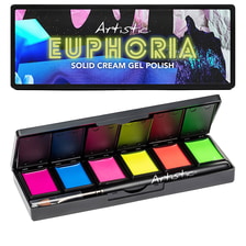 Cream Gel Palette, Euphoria Neons, Brush