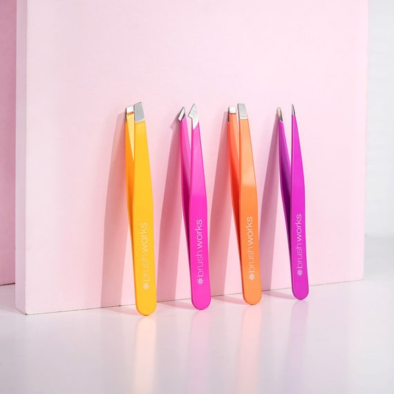 4 Piece Combination Tweezer Set - Brights